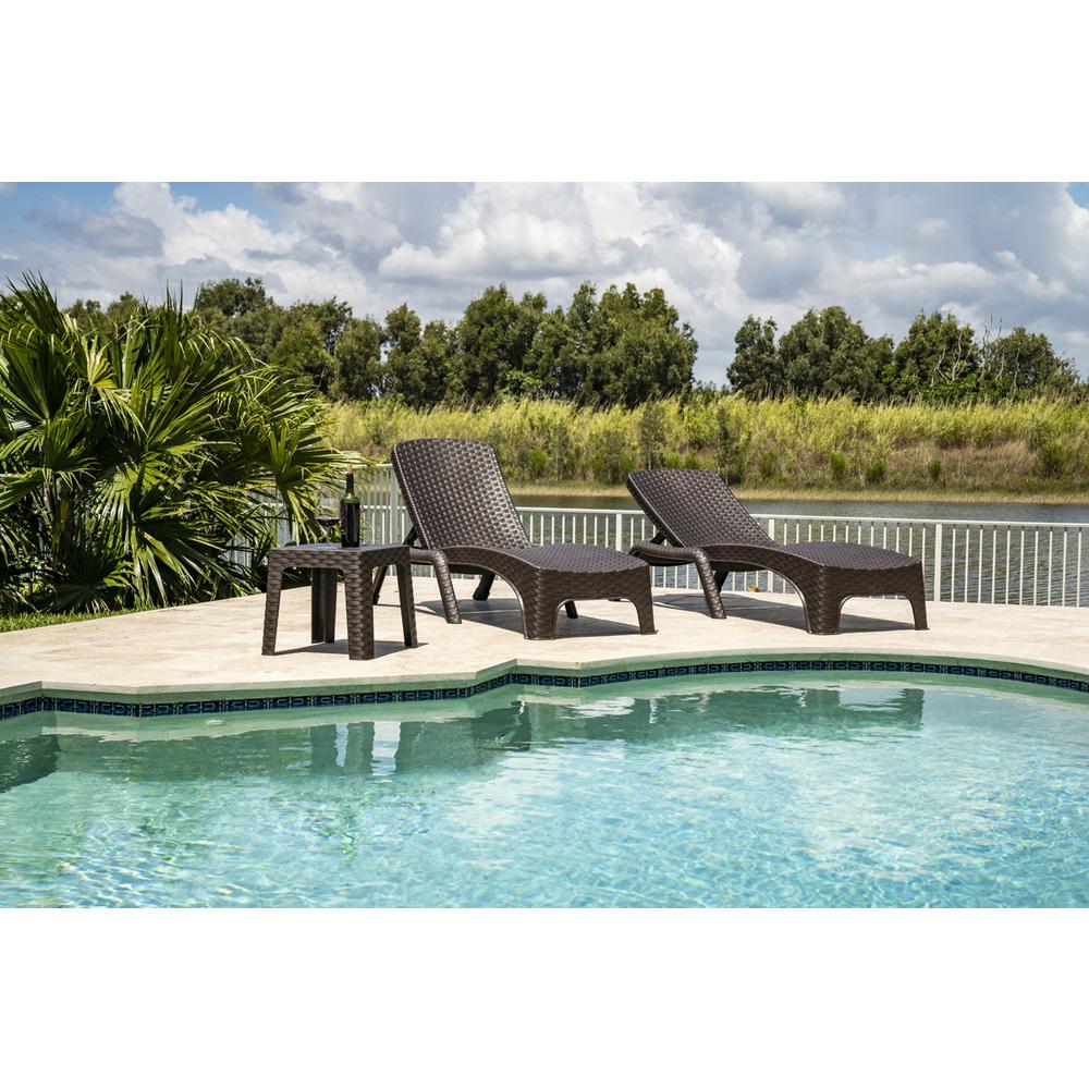 Roma 3-Piece Chaise Lounger Set-Brown. Picture 4