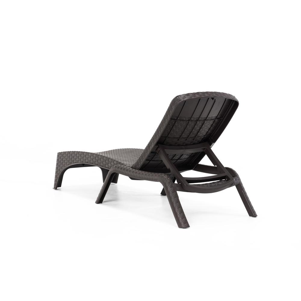 Roma Set of 2 Chaise Lounger-Brown. Picture 4