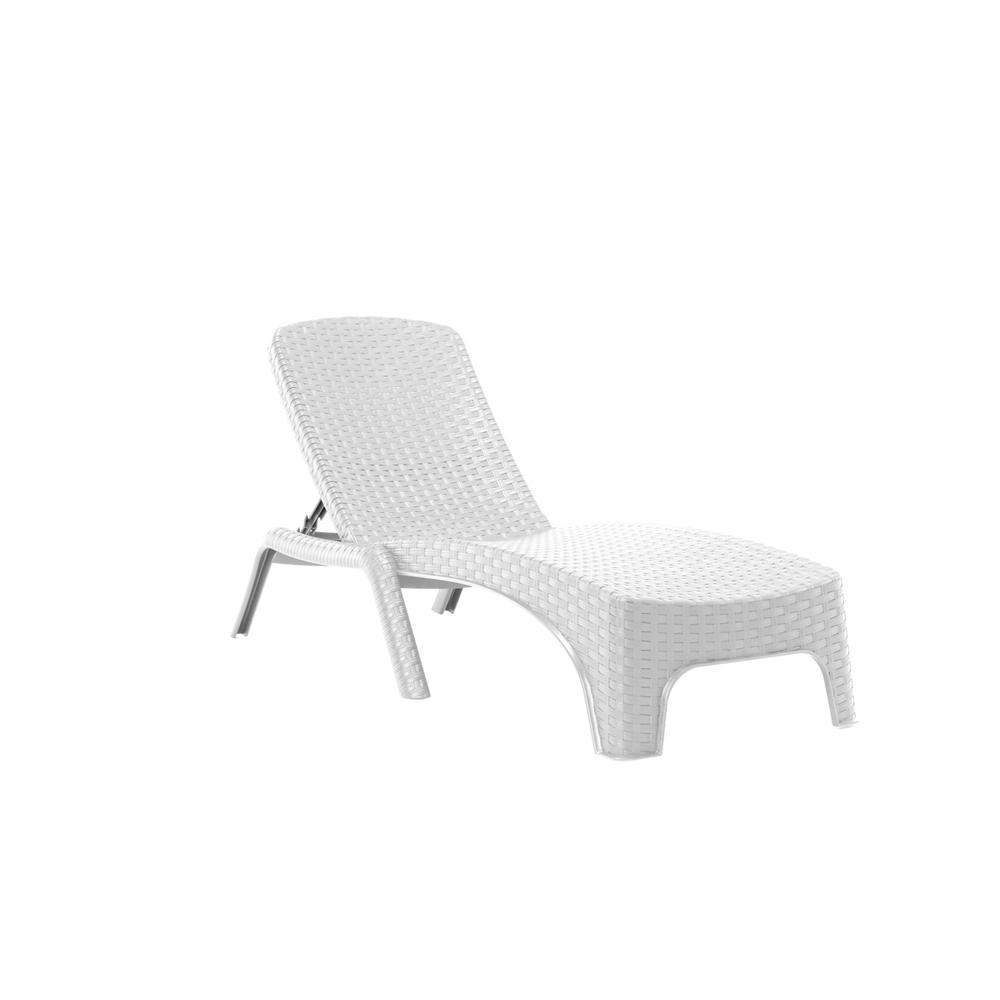 Roma Set of 2 Chaise Lounger-White. Picture 2
