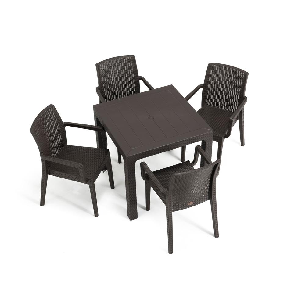 Siena 5-Piece Dining Set-Brown. Picture 2