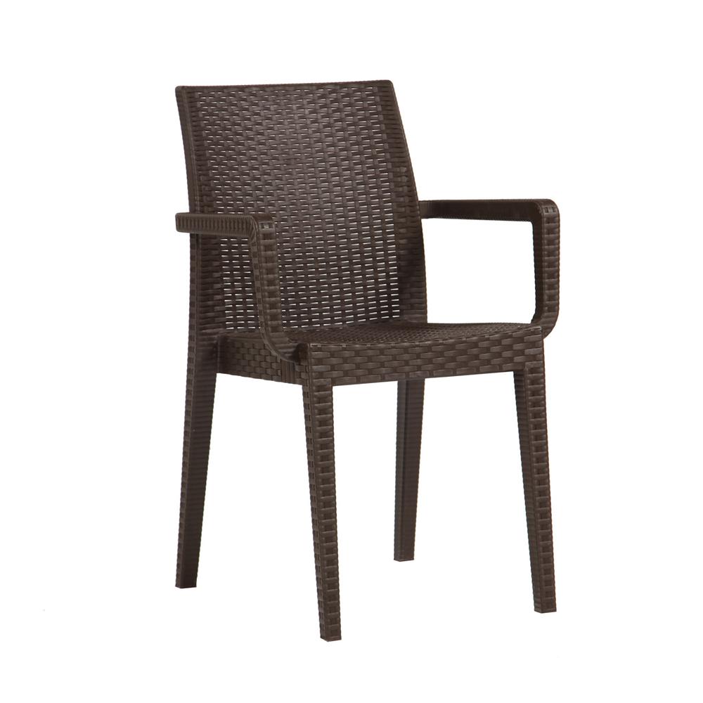 Siena Set of 4 Stackable Armchair-Brown. Picture 2