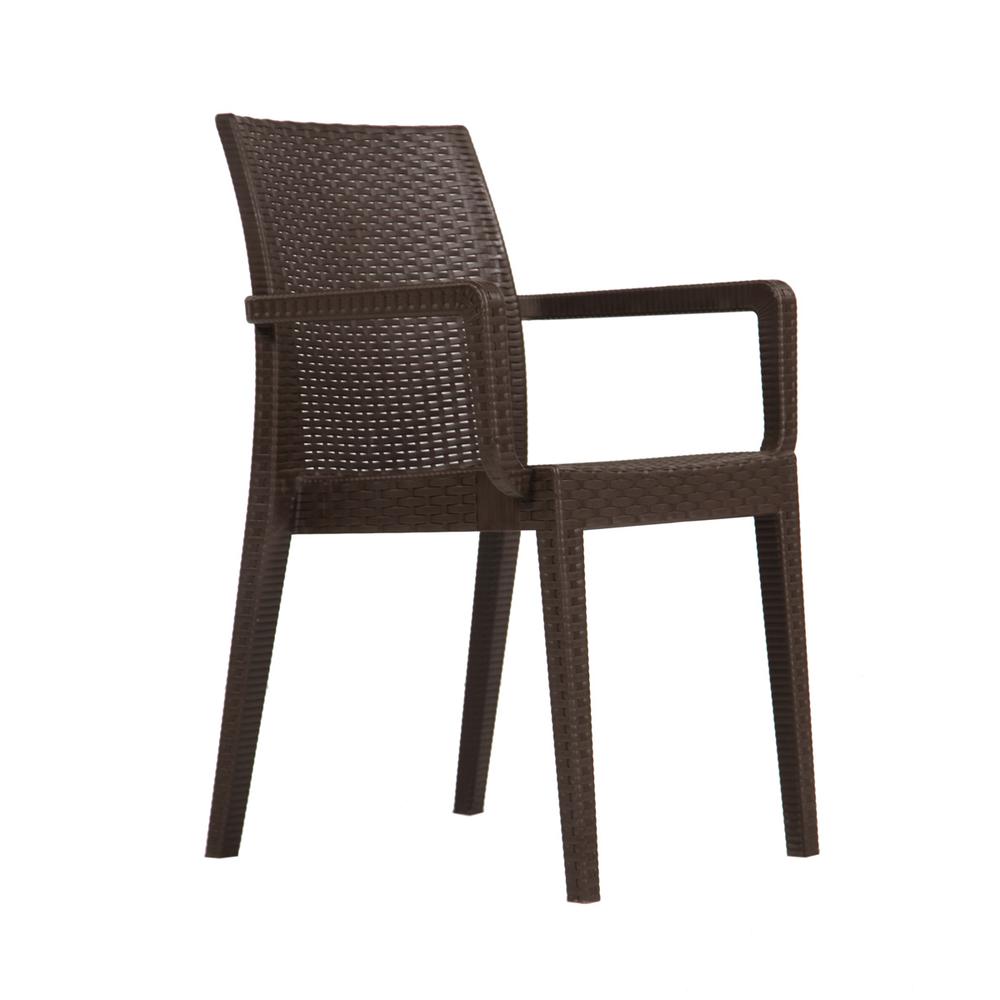 Siena Set of 4 Stackable Armchair-Brown. Picture 3