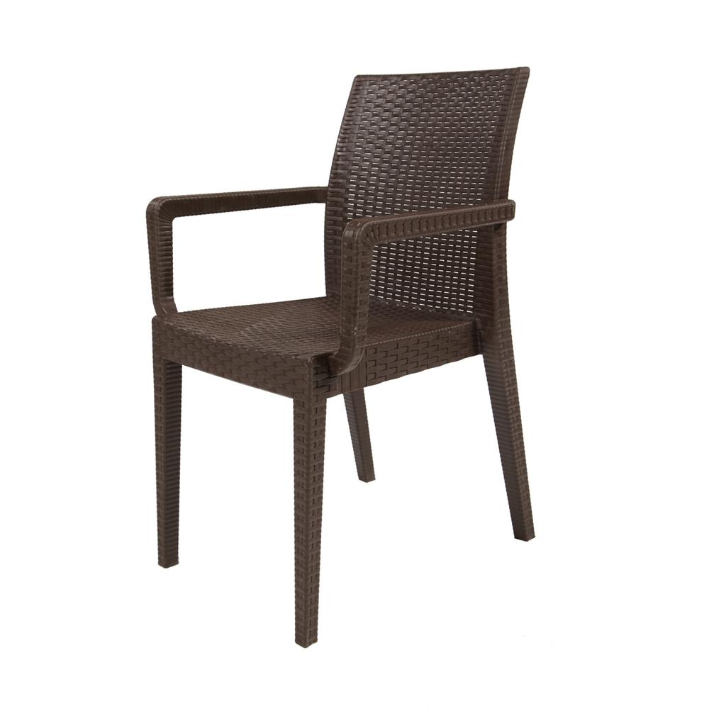 Siena Set of 4 Stackable Armchair-Brown. Picture 4
