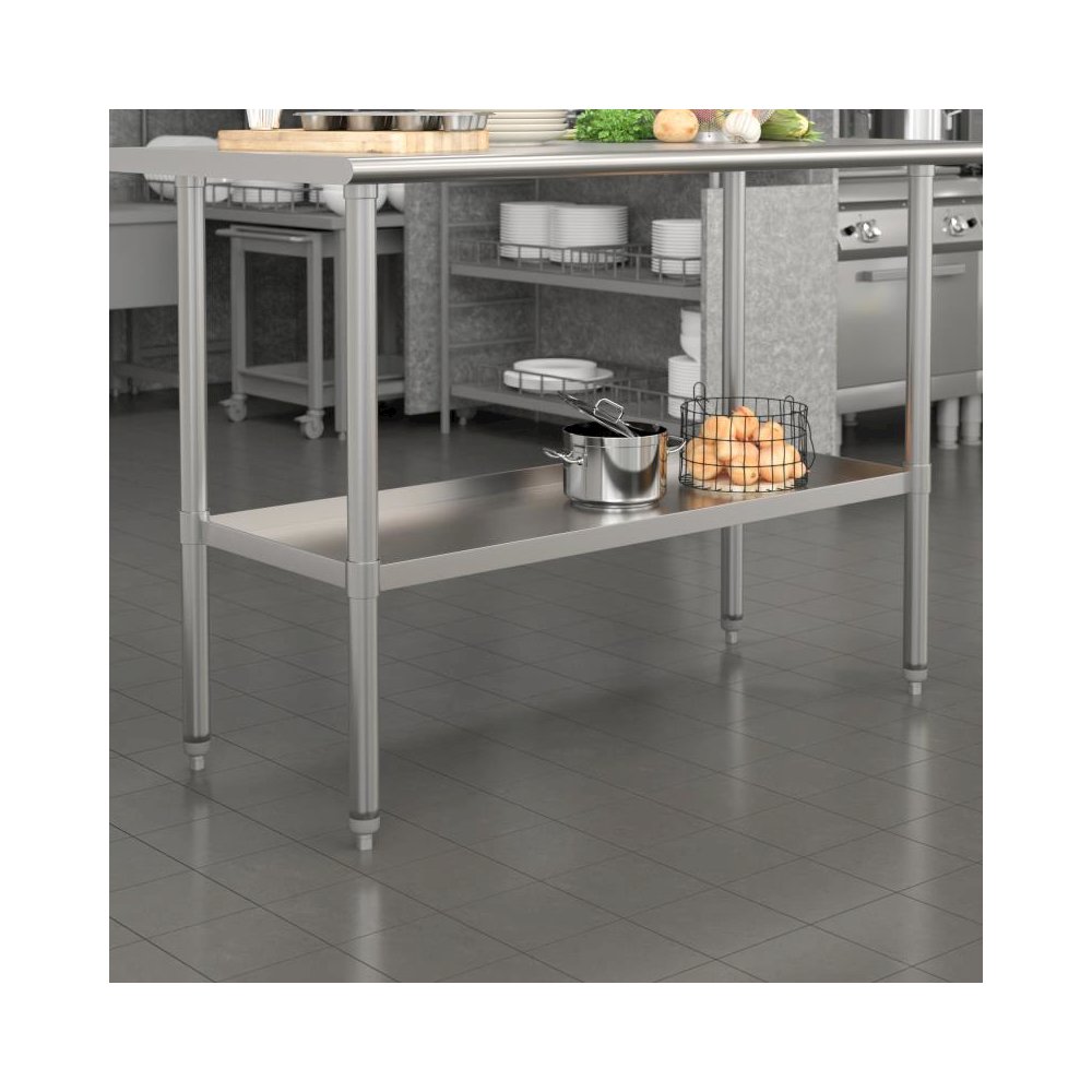 Galvanized Under Shelf for Prep and Work Tables - Adjustable Lower Shelf for 24" x 48" Stainless Steel Tables. Picture 2