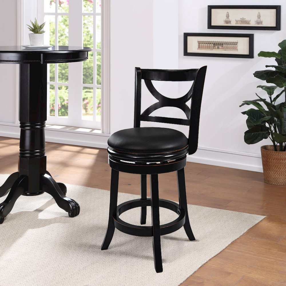Florence Swivel Counter Stool - Black Sandthru Finish. Picture 7