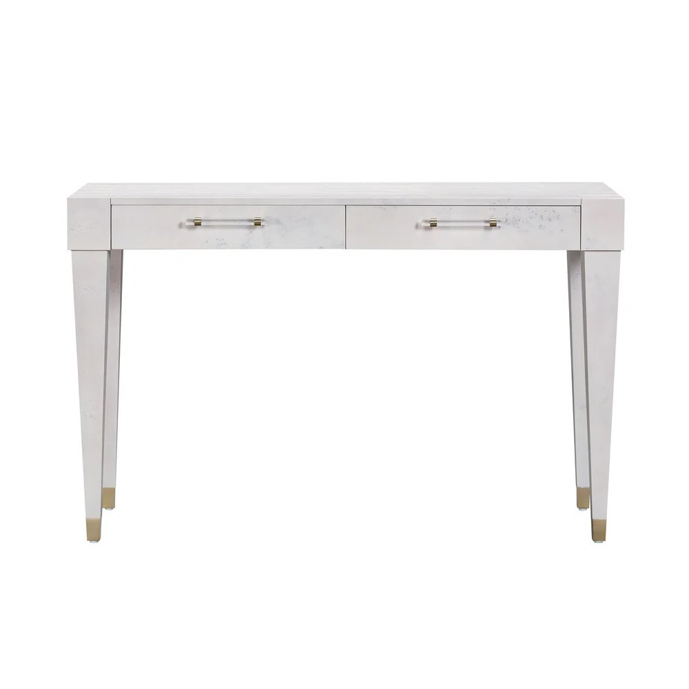 Brandyss White Burl Work Desk. Picture 1