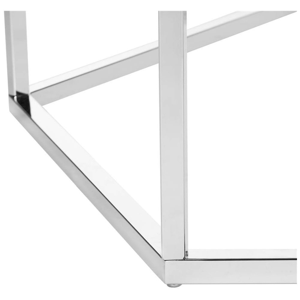 Home Collection Eliana Chrome and Glass Hexagon Coffee Table. Picture 3