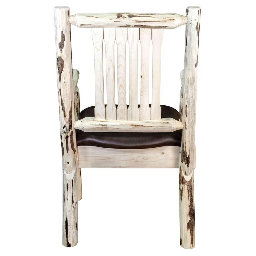 Montana Collection Captain's Chair, Ready to Finish w/ Upholstered Seat, Saddle Pattern. Picture 5