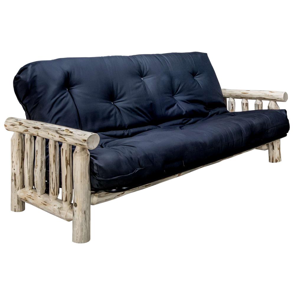 Montana Collection Futon Frame w/ Mattress, Clear Lacquer Finish. Picture 1