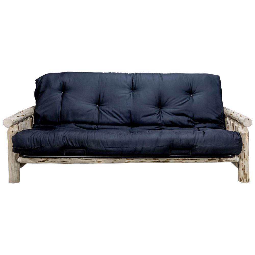 Montana Collection Futon Frame w/ Mattress, Clear Lacquer Finish. Picture 2
