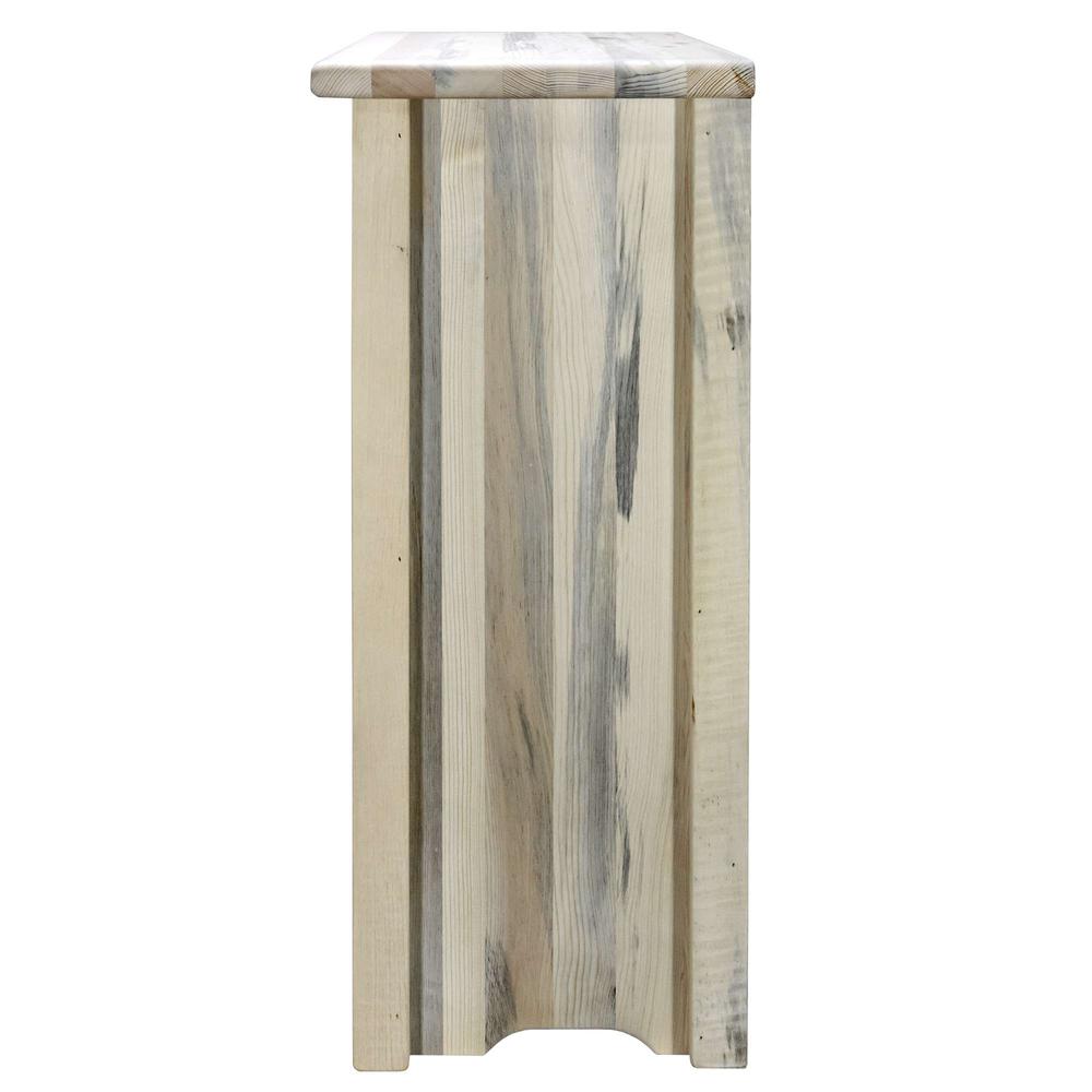 Homestead Collection Accent Cabinet w/ Laser Engraved Bronc Design, Right Hinged, Clear Lacquer Finish. Picture 4
