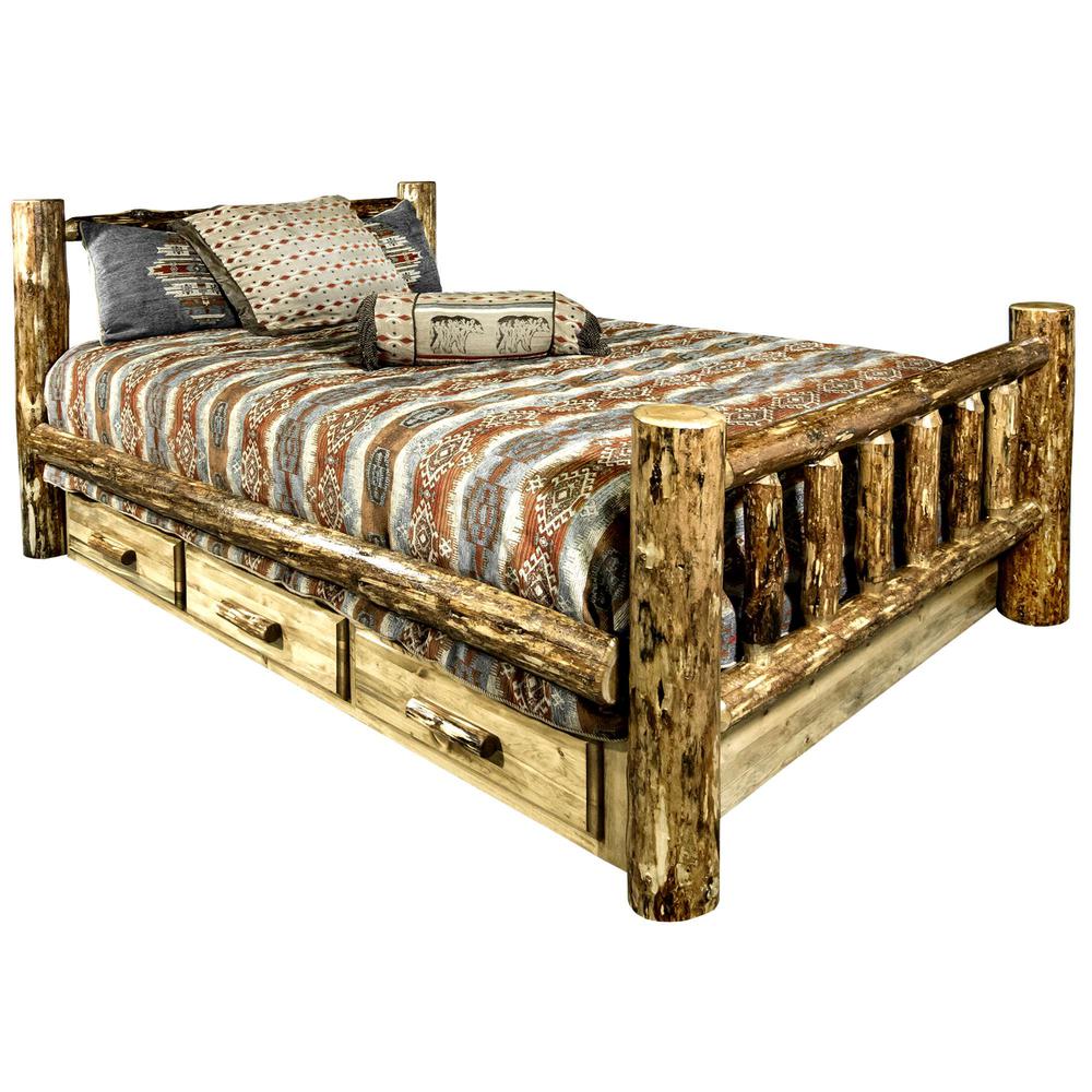 Glacier Country Collection California King Bed w/ Storage. Picture 1