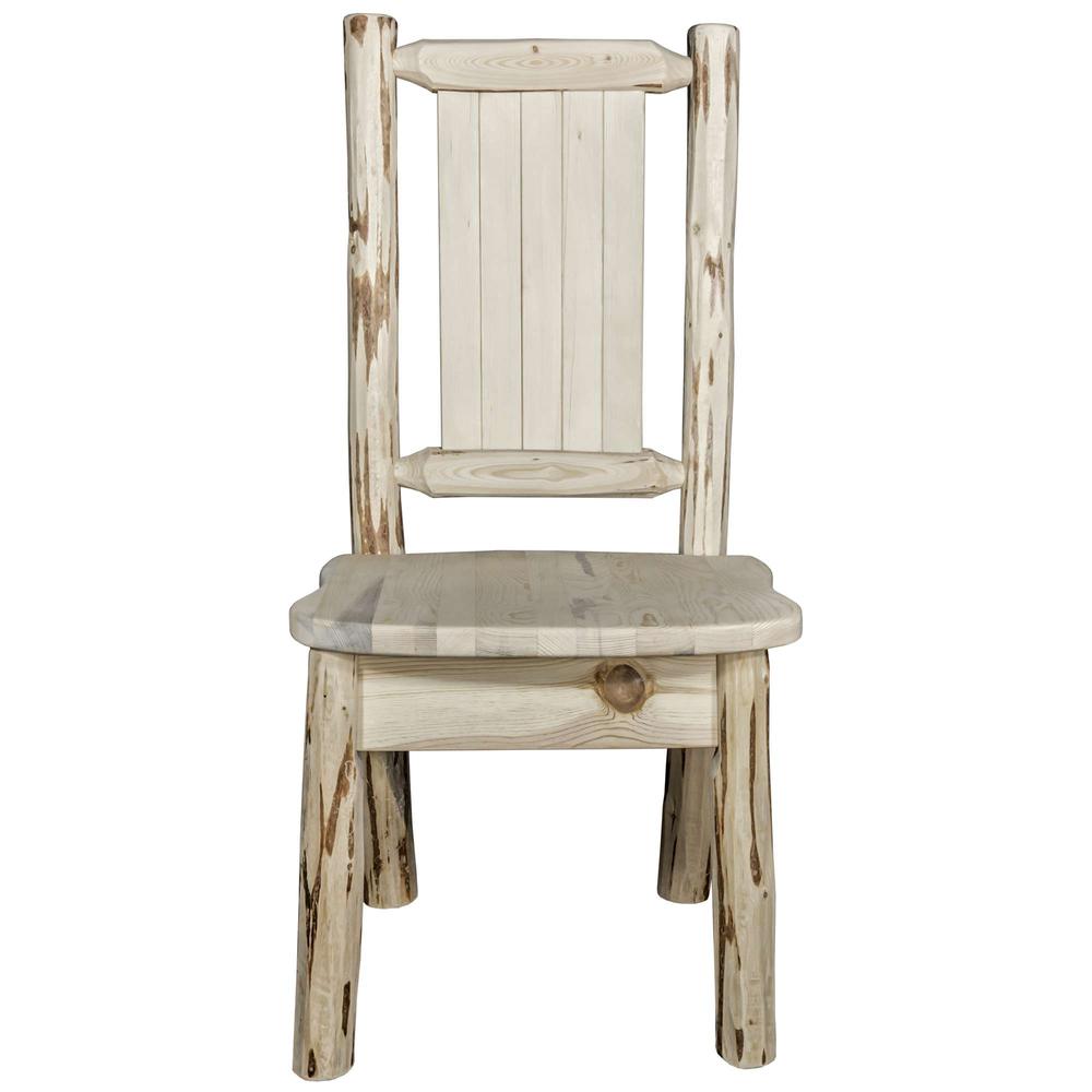 Montana Collection Side Chair w/ Laser Engraved Wolf Design, Ready to Finish. Picture 4