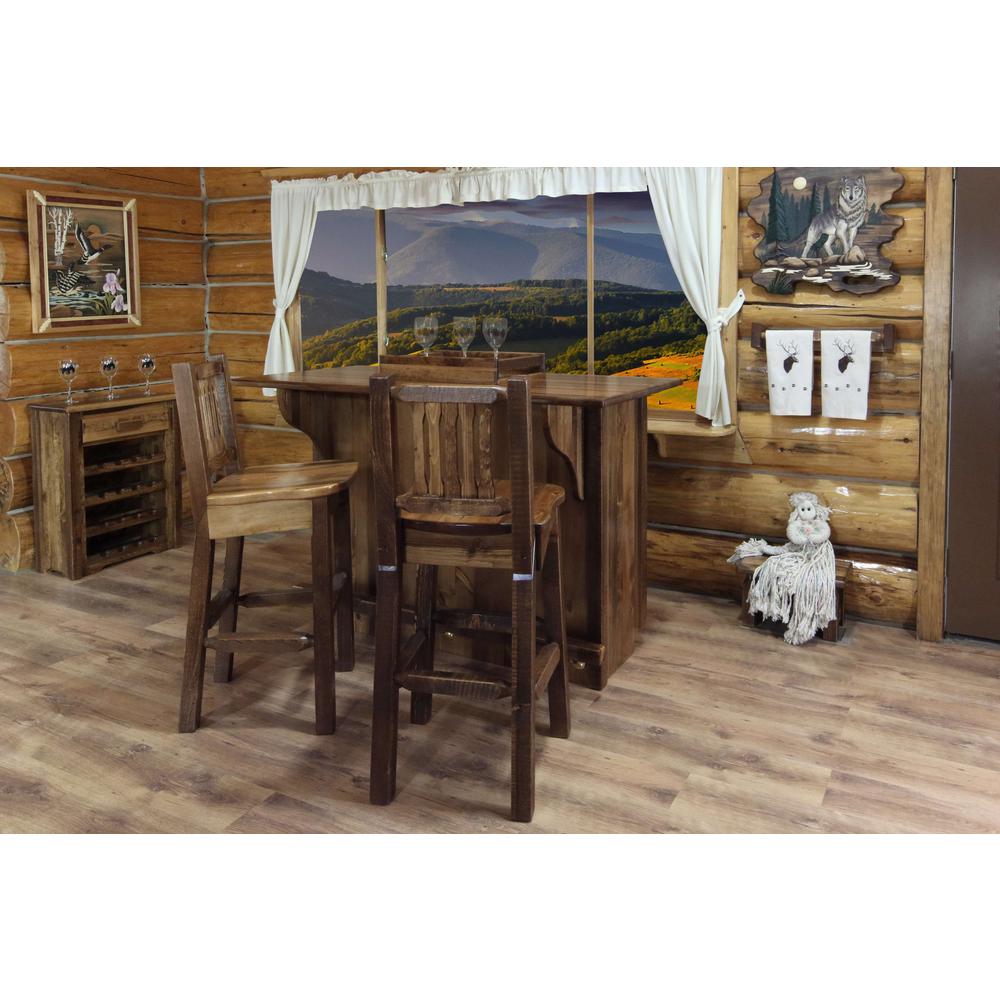 Homestead Collection Deluxe Bar with Foot Rail, Stain & Clear Lacquer Finish. Picture 4