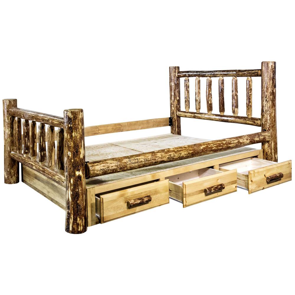 Glacier Country Collection California King Bed w/ Storage. Picture 7