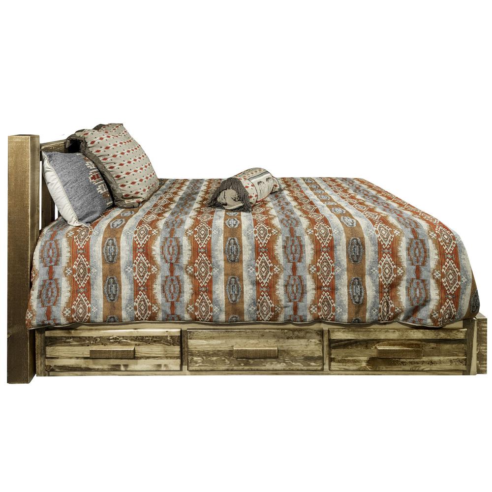 Homestead Collection California King Platform Bed w/ Storage, Stain & Lacquer Finish. Picture 4