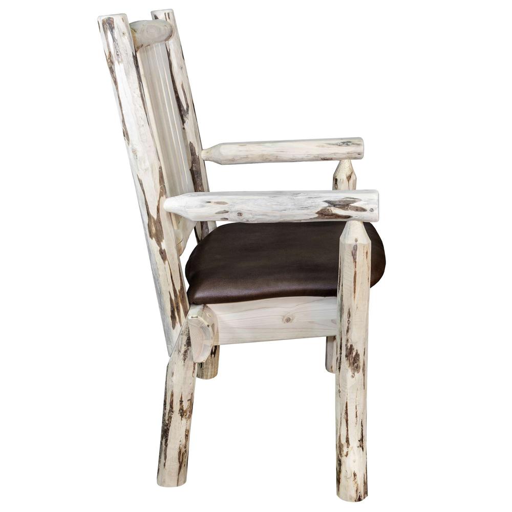 Montana Collection Captain's Chair, Ready to Finish w/ Upholstered Seat, Saddle Pattern. Picture 4
