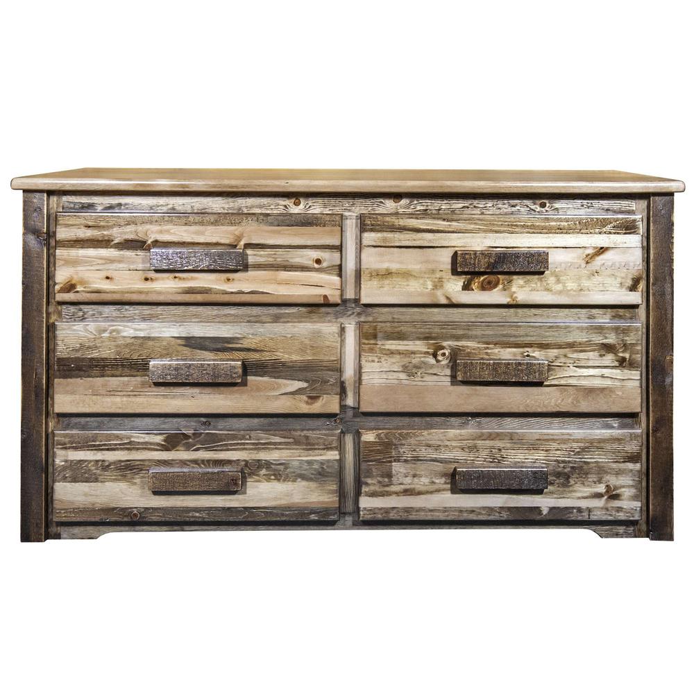 Homestead Collection 6 Drawer Dresser, Stain & Clear Lacquer Finish. Picture 2