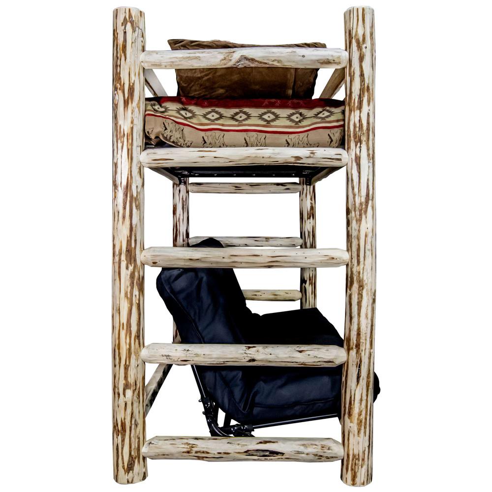 Montana Collection Twin Bunk Bed over Full Futon Frame w/ Mattress. Picture 4