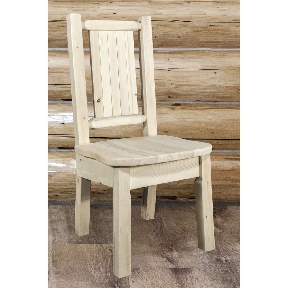 Homestead Collection Side Chair w/ Laser Engraved Bronc Design, Ready to Finish. Picture 8