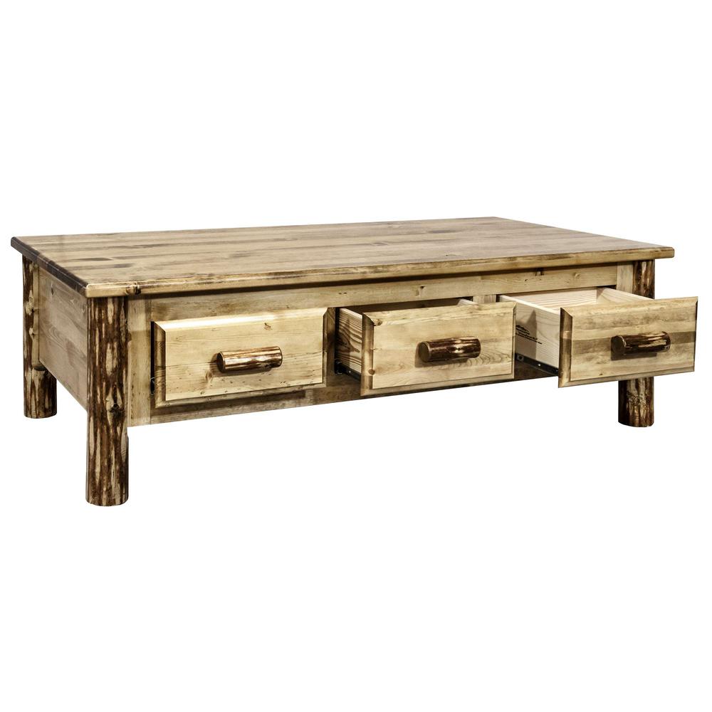 Glacier Country Collection Large Coffee Table w/ 6 Drawers. Picture 4