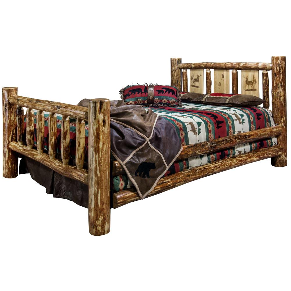 Glacier Country Collection Twin Bed w/ Laser Engraved Elk Design. Picture 2