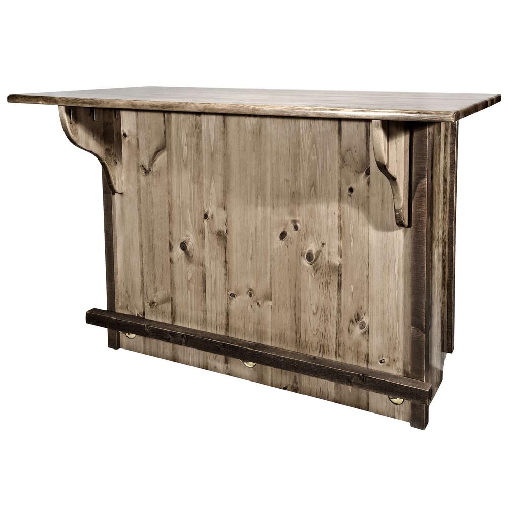 Homestead Collection Deluxe Bar with Foot Rail, Stain & Clear Lacquer Finish. Picture 3