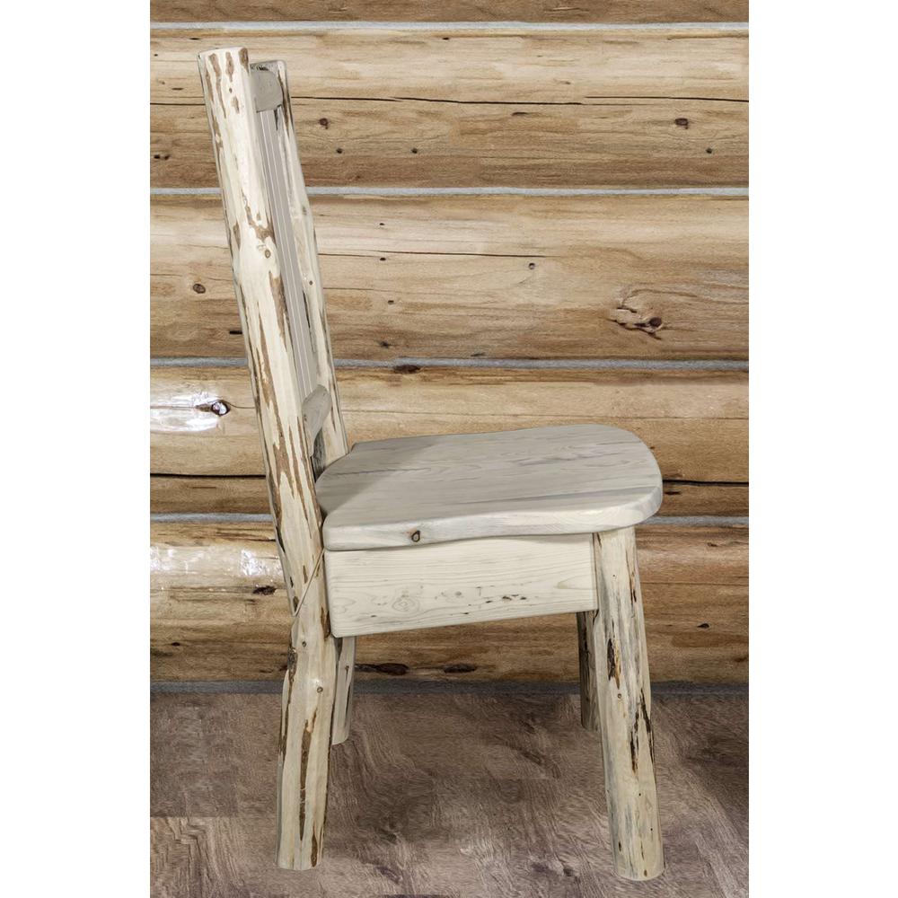 Montana Collection Side Chair w/ Laser Engraved Wolf Design, Ready to Finish. Picture 10