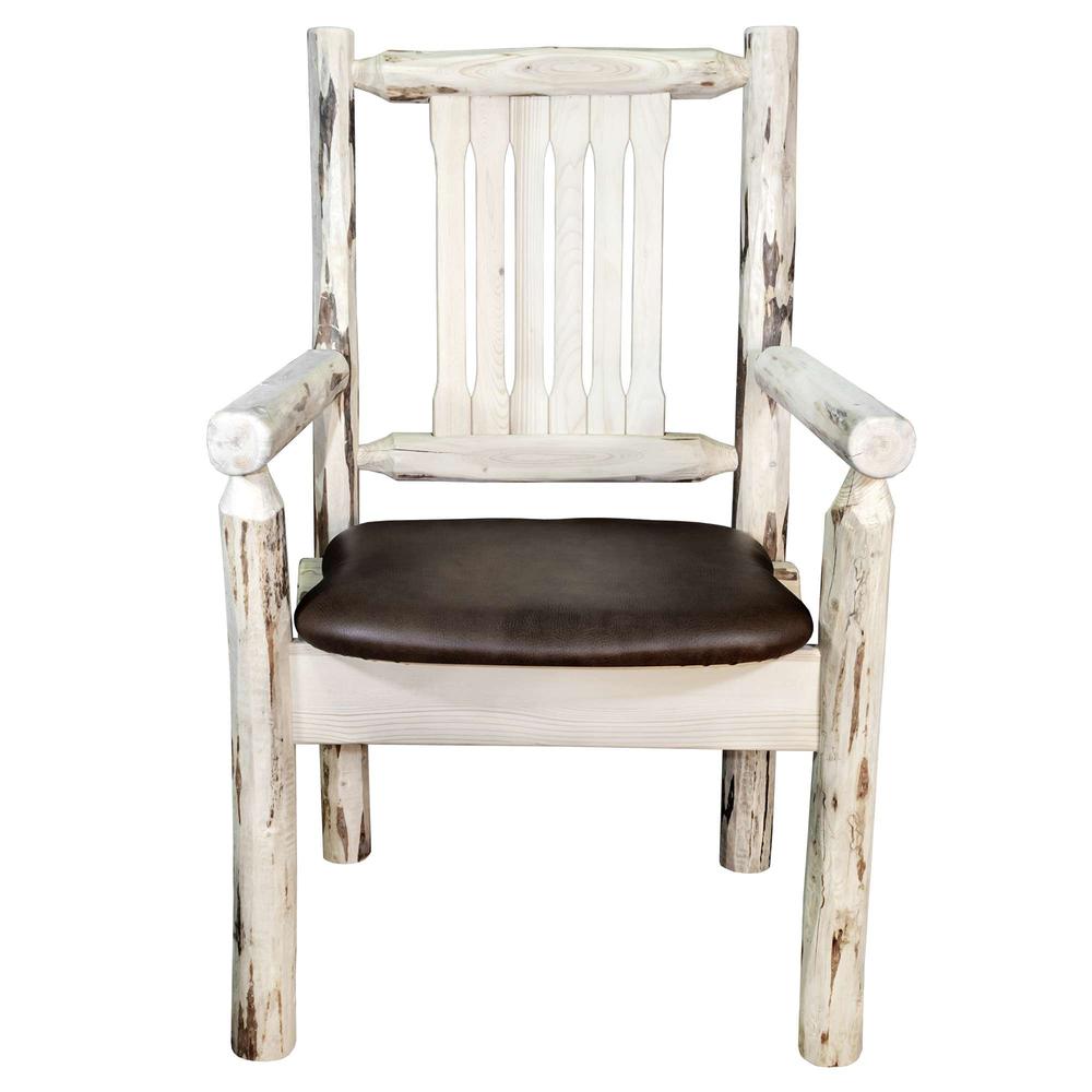 Montana Collection Captain's Chair, Ready to Finish w/ Upholstered Seat, Saddle Pattern. Picture 2