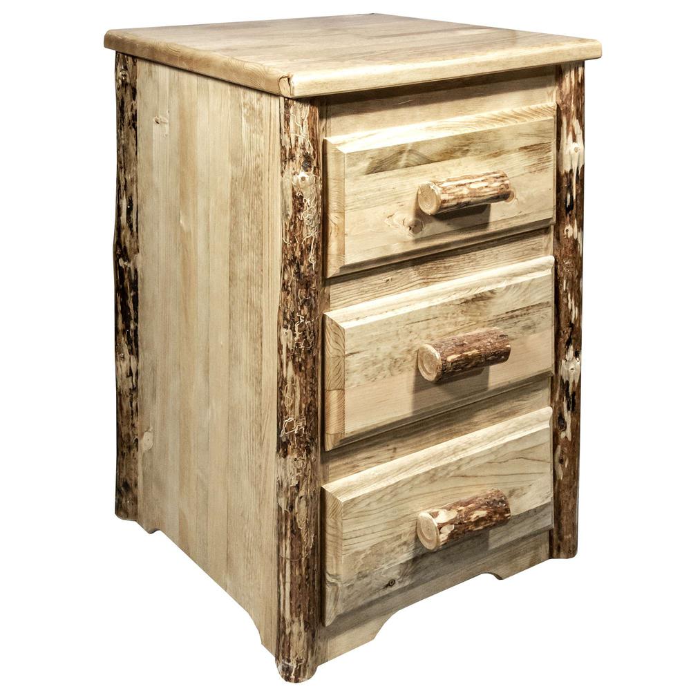 Glacier Country Collection Nightstand with 3 Drawers. Picture 1