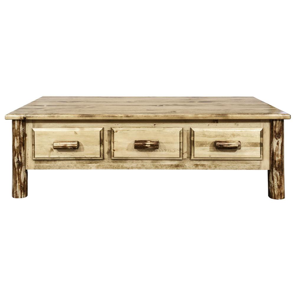 Glacier Country Collection Large Coffee Table w/ 6 Drawers. Picture 2