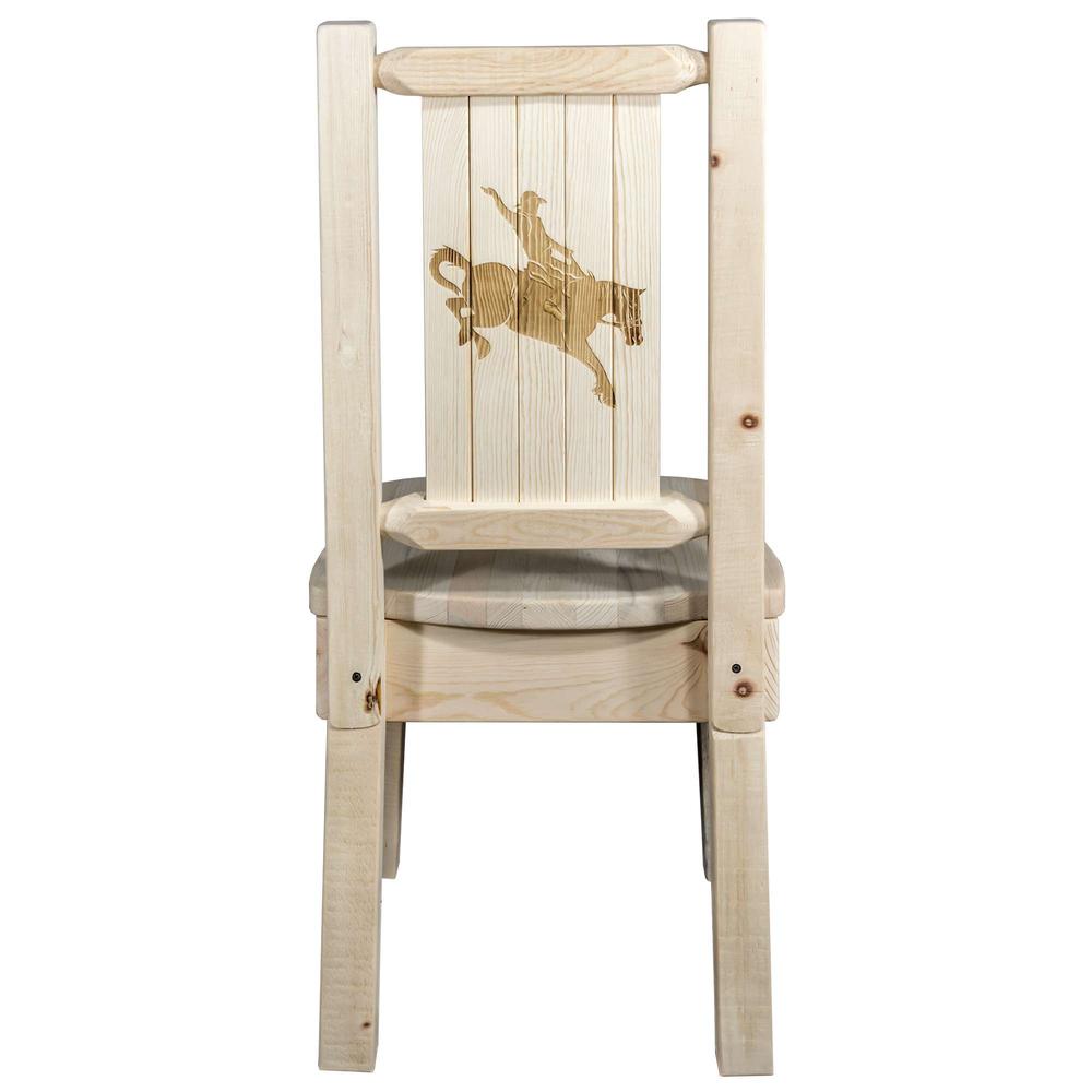 Homestead Collection Side Chair w/ Laser Engraved Bronc Design, Ready to Finish. Picture 2