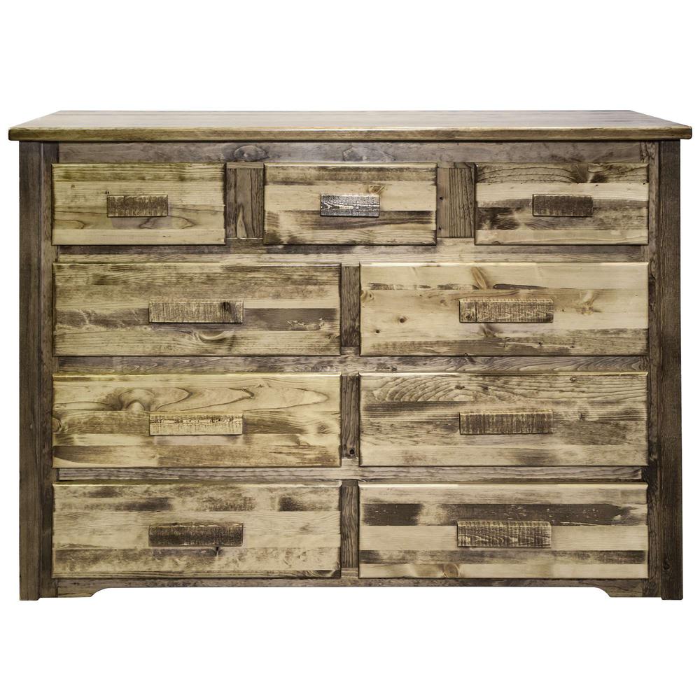 Homestead Collection 9 Drawer Dresser, Stain & Clear Lacquer Finish. Picture 2