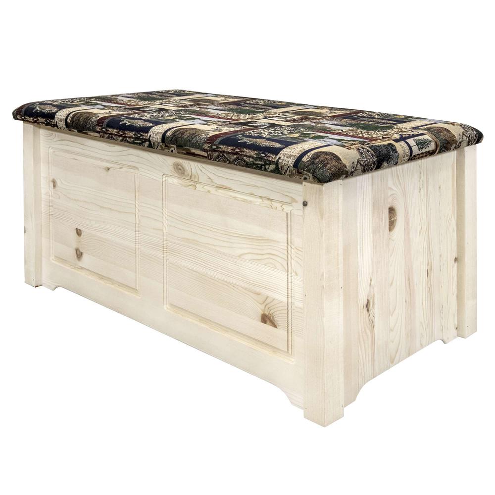 Homestead Collection Small Blanket Chest, Woodland Upholstery, Ready to Finish. Picture 3