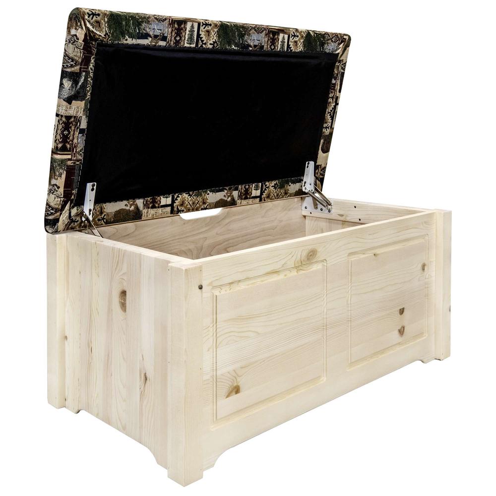 Homestead Collection Small Blanket Chest, Woodland Upholstery, Ready to Finish. Picture 4