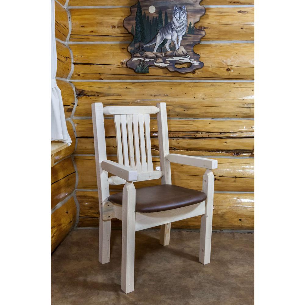 Homestead Collection Captain's Chair, Ready to Finish w/ Upholstered Seat, Saddle Pattern. Picture 3