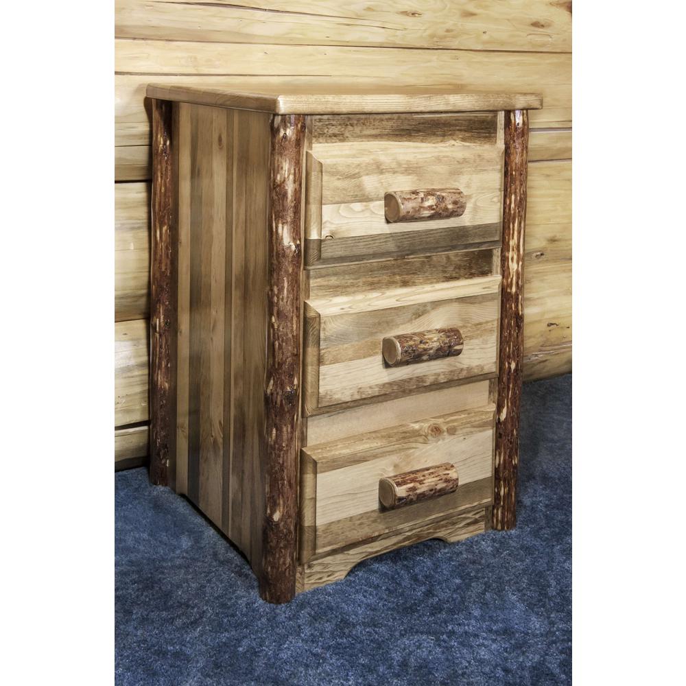 Glacier Country Collection Nightstand with 3 Drawers. Picture 4