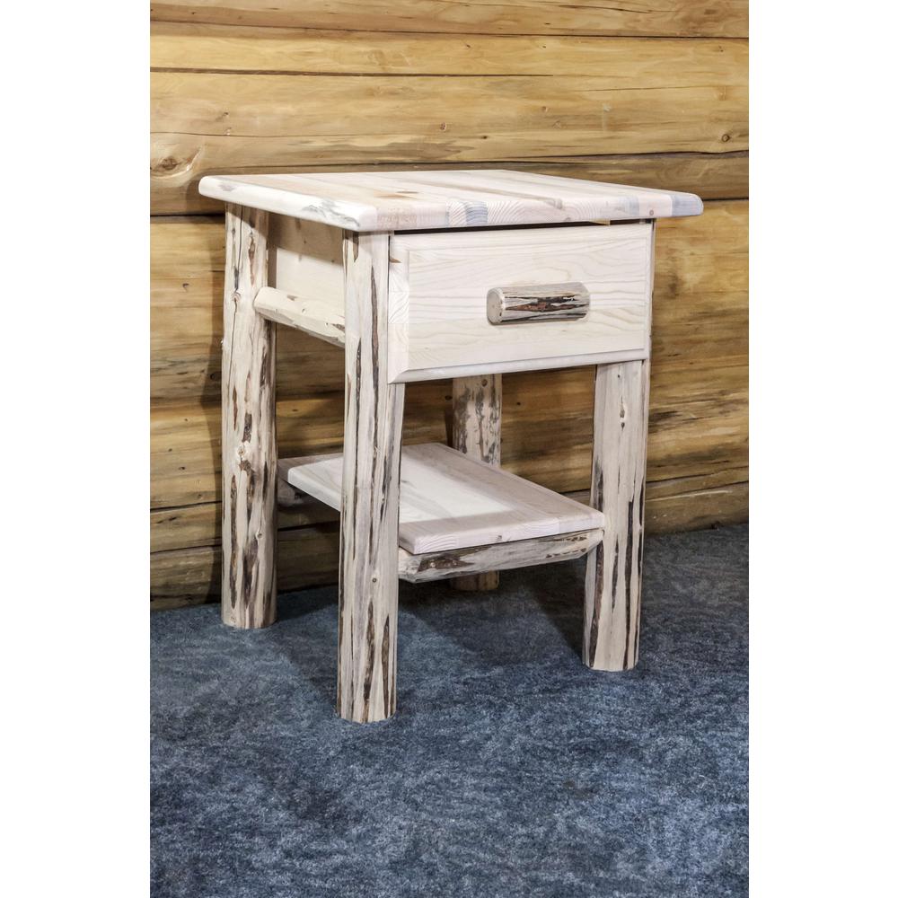 Montana Collection Nightstand with Drawer & Shelf, Ready to Finish. Picture 4
