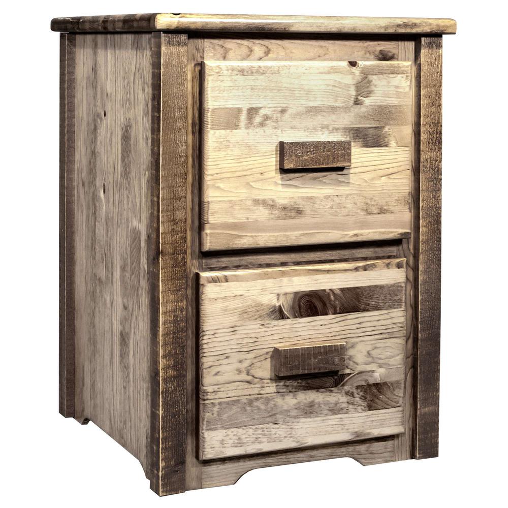 Homestead Collection 2 Drawer File Cabinet, Stain & Clear Lacquer Finish. Picture 1