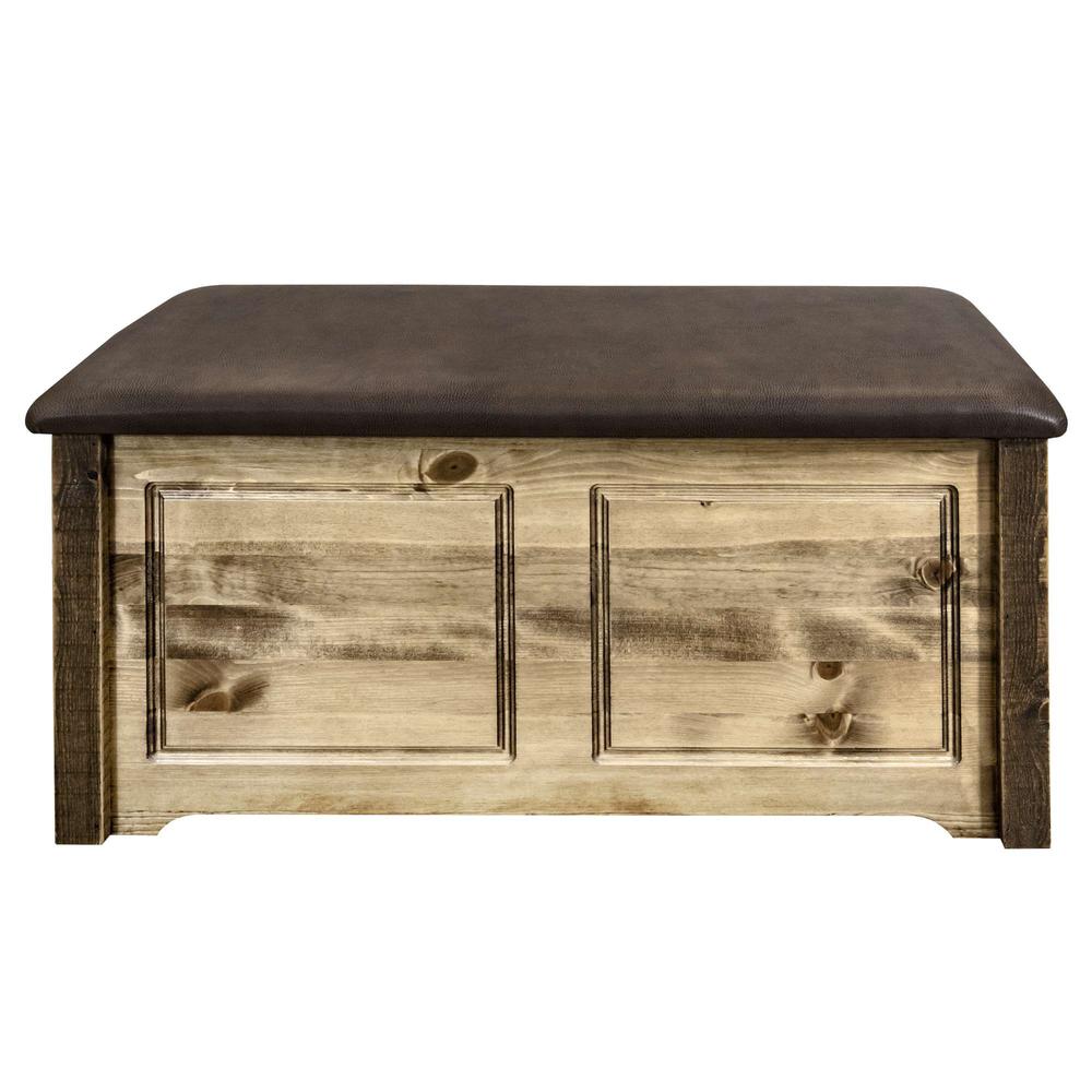 Homestead Collection Small Blanket Chest, Saddle Upholstery, Stain & Lacquer Finish. Picture 2