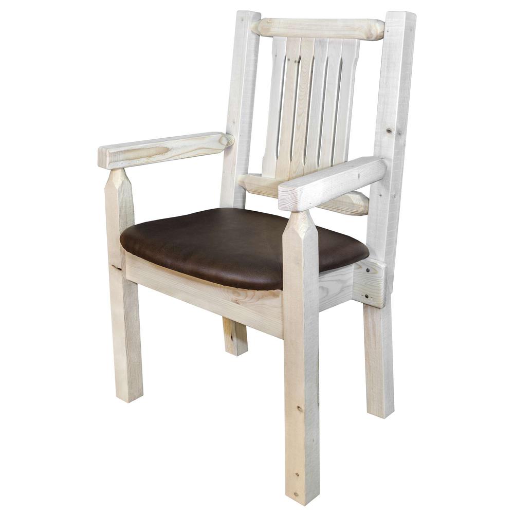 Homestead Collection Captain's Chair, Ready to Finish w/ Upholstered Seat, Saddle Pattern. Picture 2