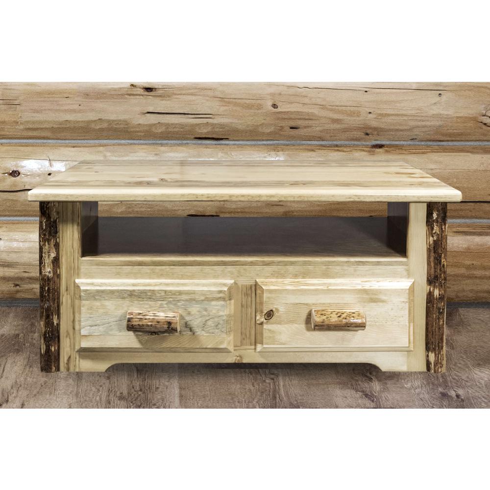 Glacier Country Collection Two Drawer Sitting Chest/Entertainment Center. Picture 5
