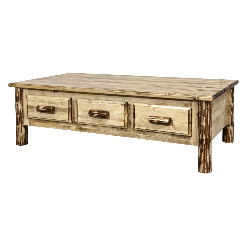 Glacier Country Collection Large Coffee Table w/ 6 Drawers. Picture 3