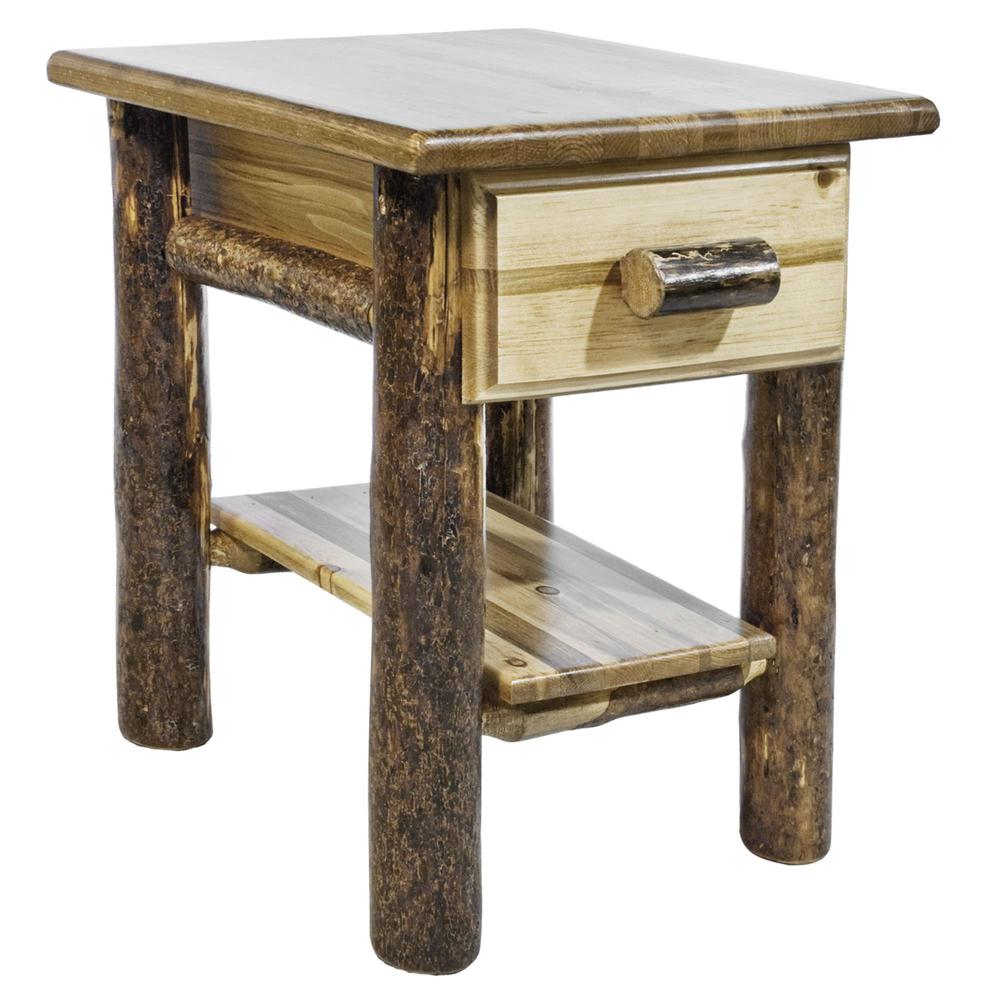 Glacier Country Collection Nightstand with Drawer & Shelf. Picture 1