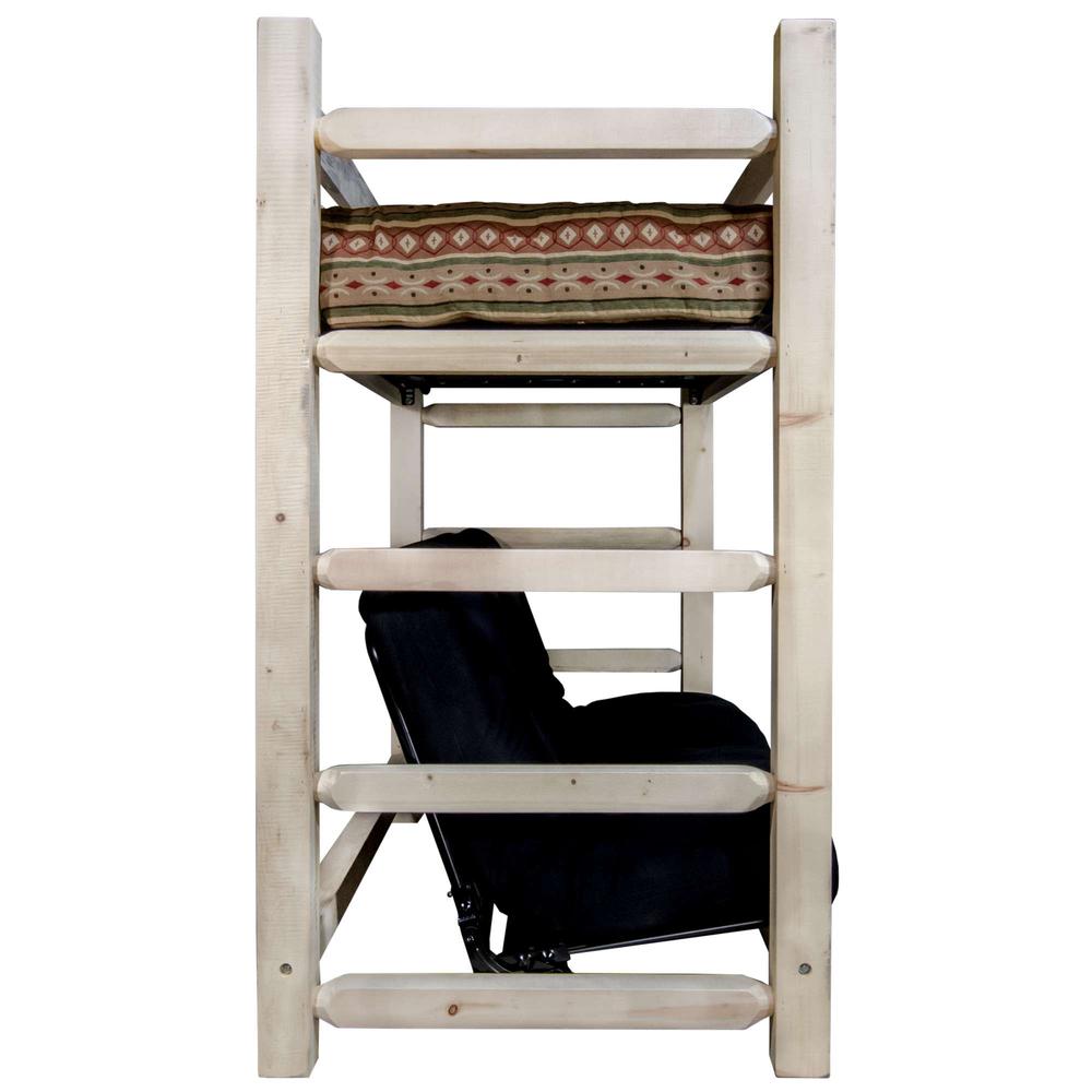 Homestead Collection Twin Bunk Bed over Full Futon Frame w/ Mattress. Picture 5