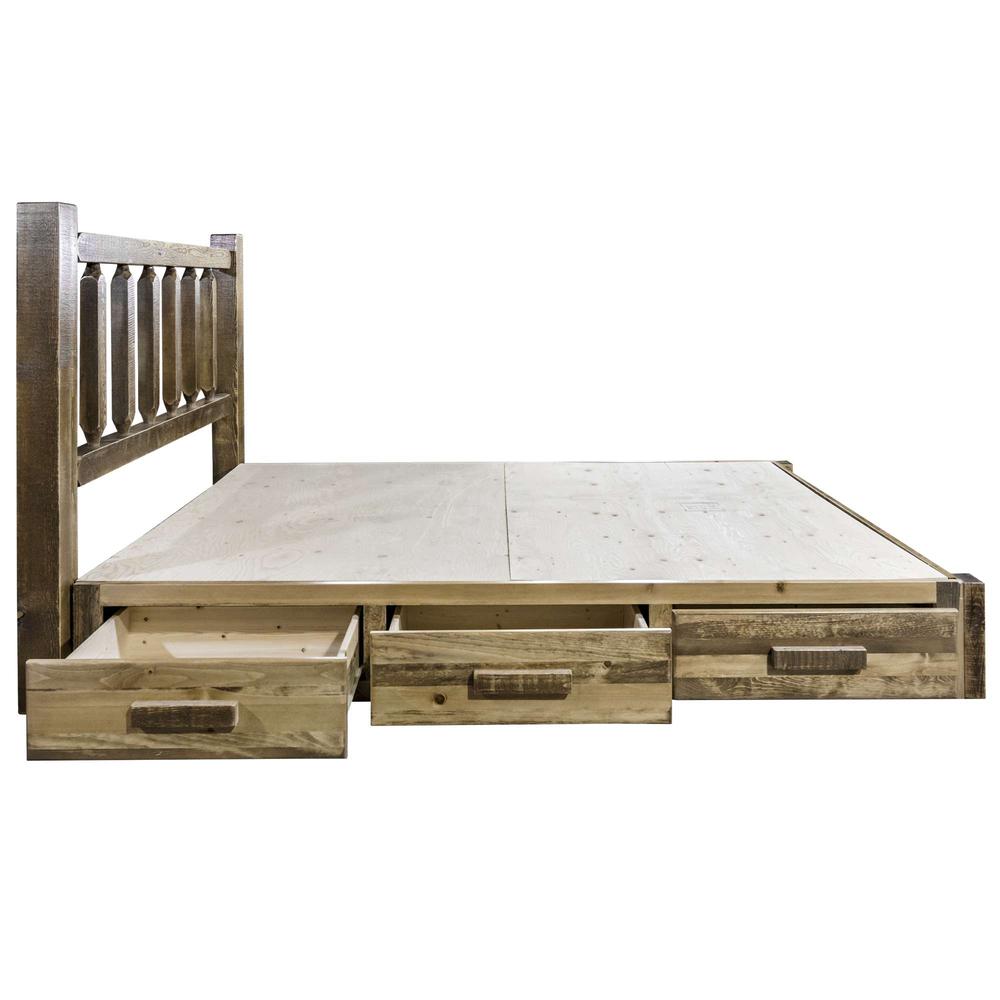 Homestead Collection Twin Platform Bed w/ Storage, Stain & Lacquer Finish. Picture 8