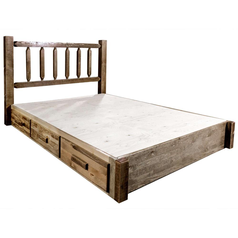 Homestead Collection Twin Platform Bed w/ Storage, Stain & Lacquer Finish. Picture 5