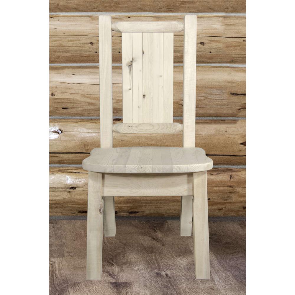 Homestead Collection Side Chair w/ Laser Engraved Bronc Design, Ready to Finish. Picture 9