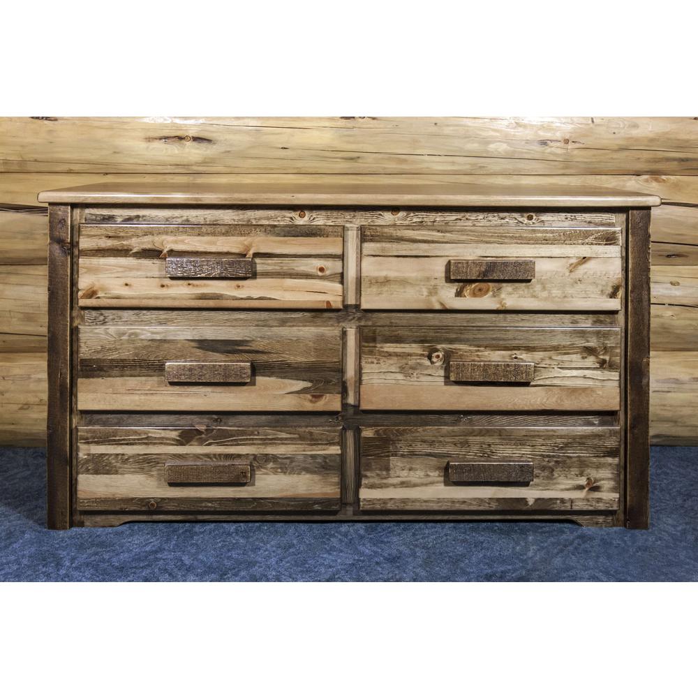 Homestead Collection 6 Drawer Dresser, Stain & Clear Lacquer Finish. Picture 4