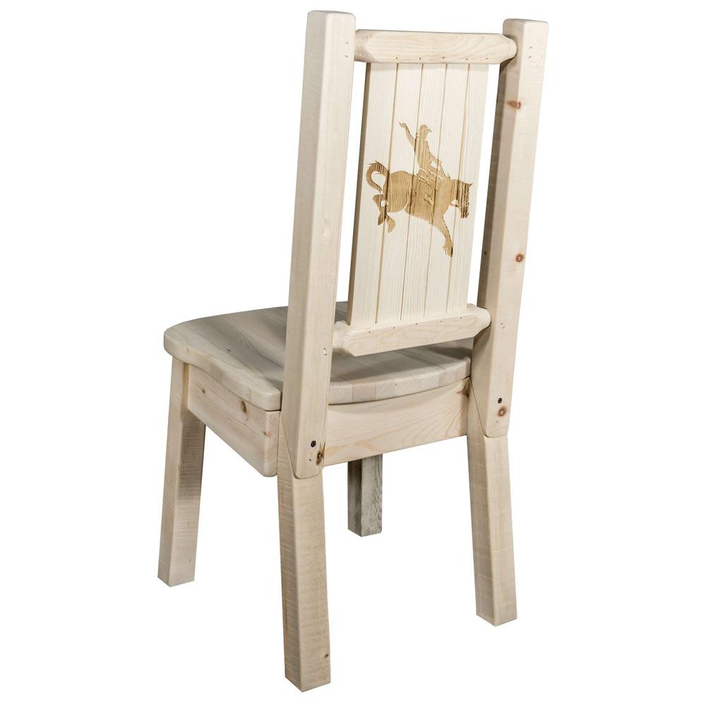 Homestead Collection Side Chair w/ Laser Engraved Bronc Design, Ready to Finish. Picture 1
